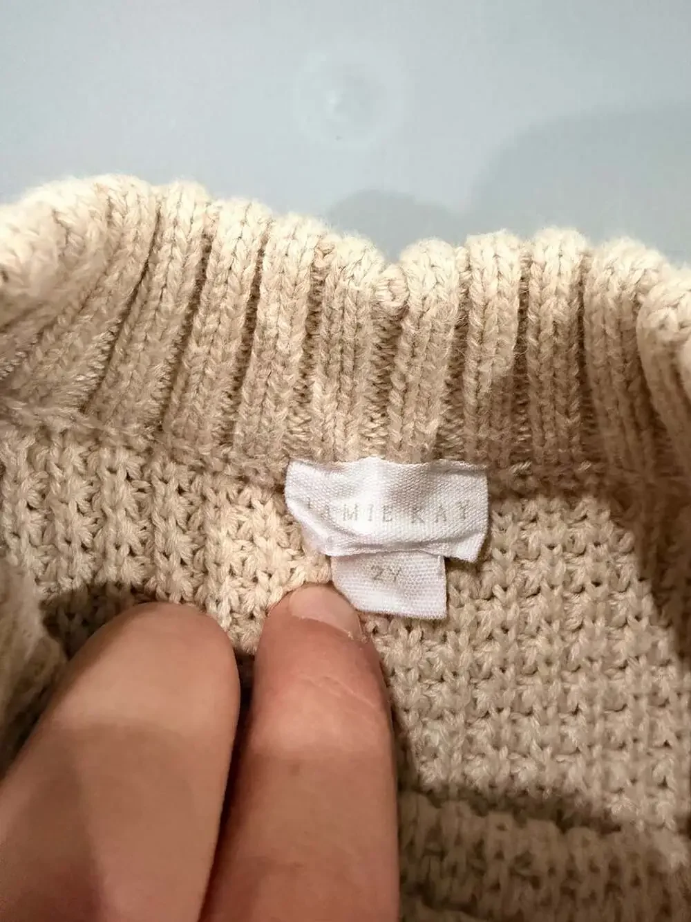 Jamie Kay Size 2Y Beige Chunky Knit Crewneck Sweater